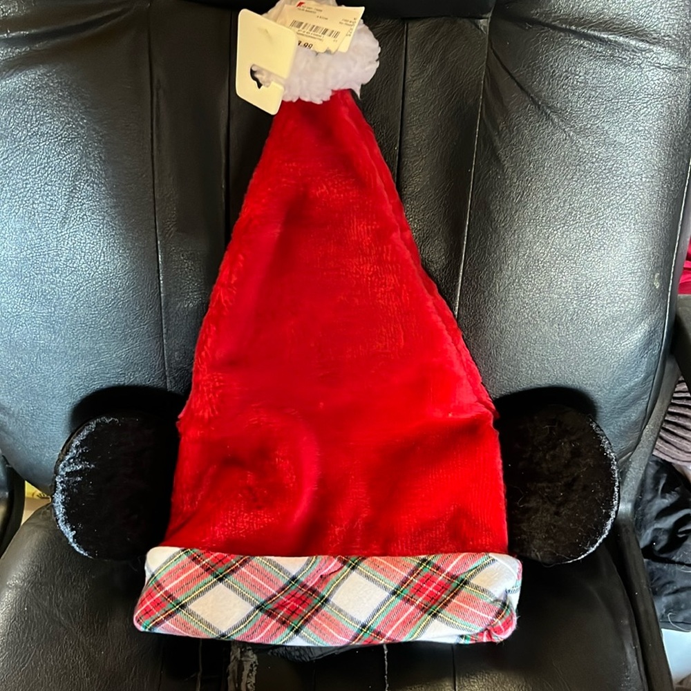 Disney Mickey Mouse Santa hat NWT